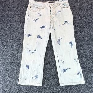 Crest Jeans Womens 5/6 Light Blue Dark Distressed Pattern Straight Leg Denim